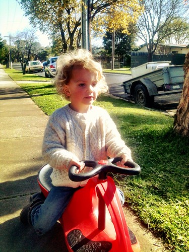 Scooting in the winter sun.