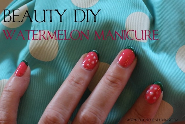 Watermelon manicure tutorial by Chic n Cheap Living
