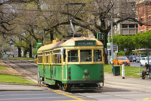 W6-class Melbourne tram in La Trobe St.Sta, Melbourne, Victoria, Australia /Oct 3,2013