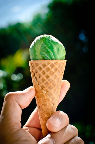 Brussels Sprouts ice cream cone