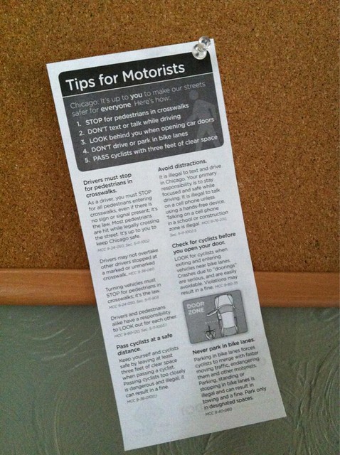 Tips for Motorists posted in Shaun's mail room