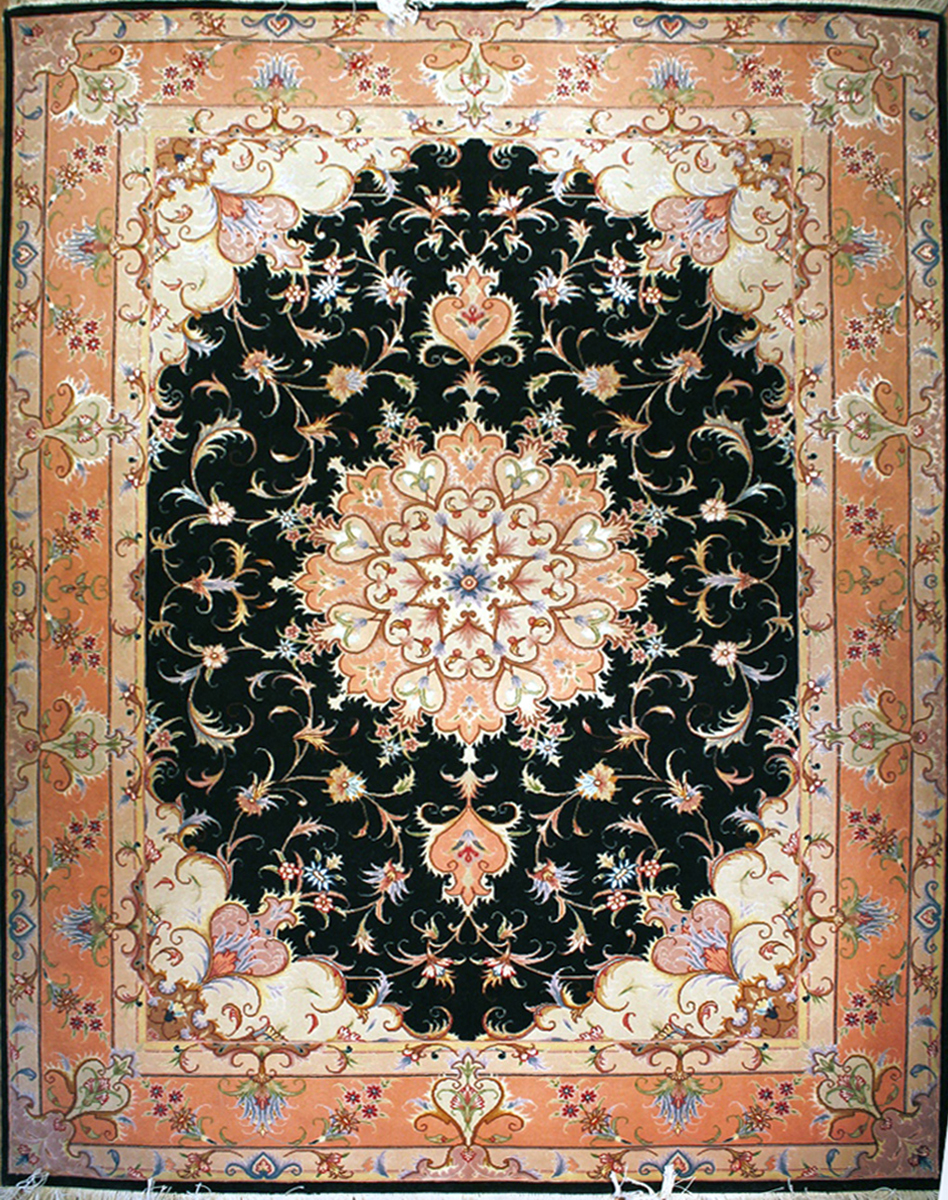 Tabriz Sherkat Wool & Silk Persian Area Rug