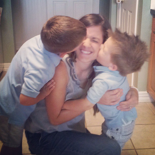 Kisses from the bigs. I love being a boy mom. #latergram