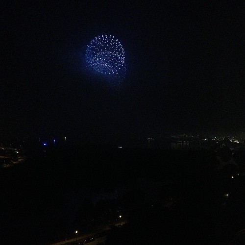 Fireworks in the fog