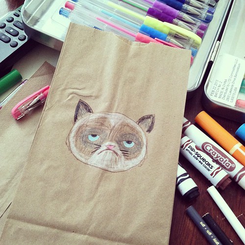 Getting a jump on Dash's lunch bags for the new school year.