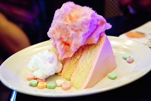 Pink cotton candy cake: Layered Vanilla Sponge, Cotton Candy