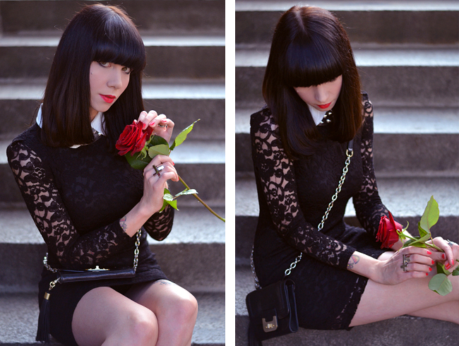 Lace dress and red rose blog 7