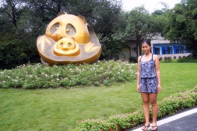 rebecca saw at Chengdu Panda base
