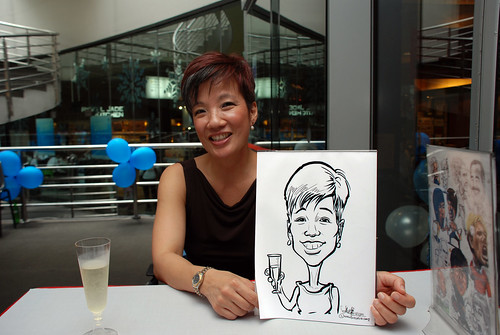 Caricature live sketching for Singapore Suntec City Annual Party - 22