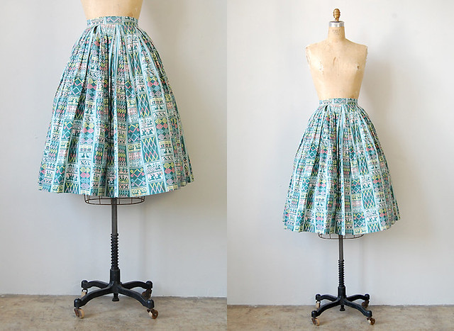 vintage 1950s mexican print skirt