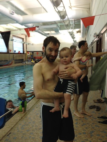 Elliott and Daddy at Swim Class