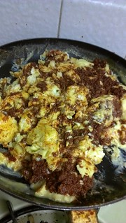 Chorizo with scrambled eggs