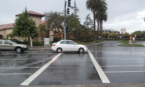 Car in the crosswalk