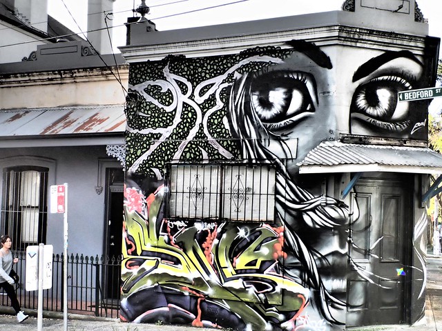 Eyes on Passersby - Street art in Newtown, Sydney