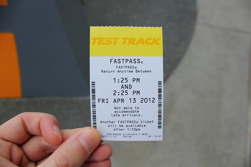 Fast Pass - Test Track at Epcot