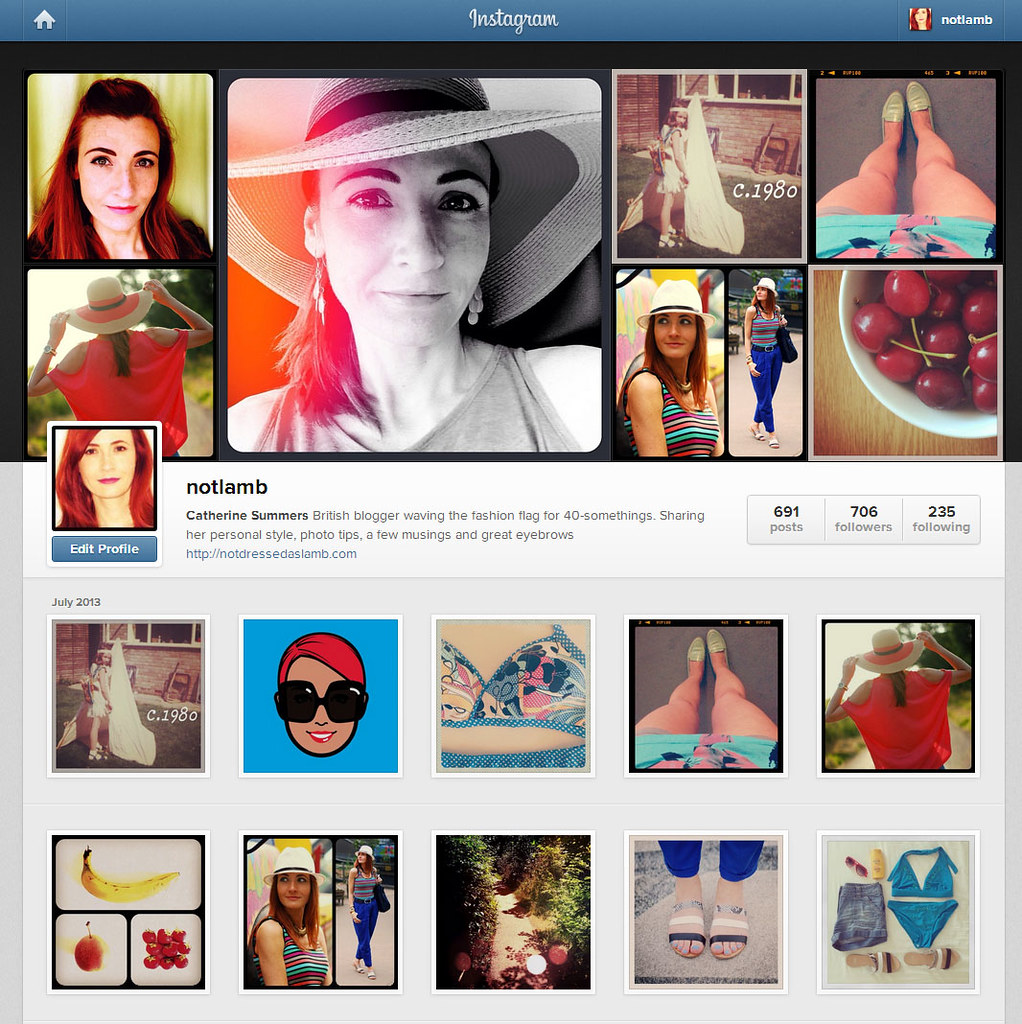 Instagram feed - colourful and varied