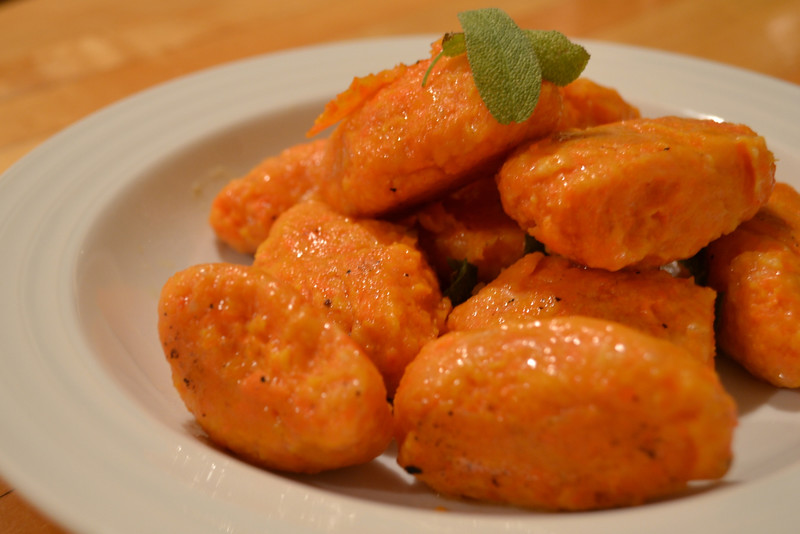 carrot gnocchi with butter sage sauce | things i made today