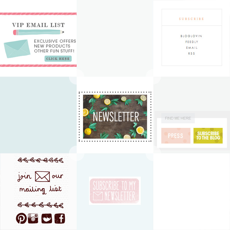 Some pretty cute opt-in and subscribe buttons inspiration for your blog. See more at http://DesignYourOwnBlog.com