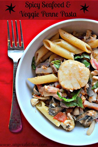 Spicy Seafood & Veggie Penne Pasta 1
