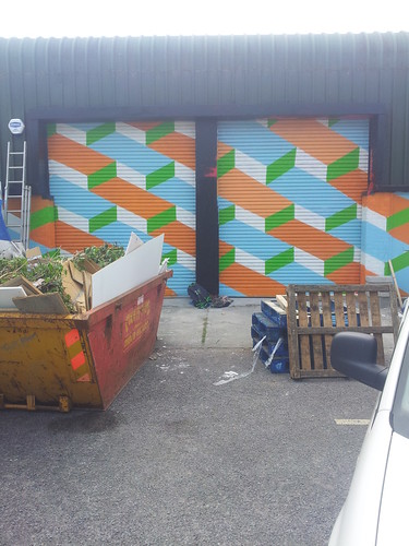 Shutters on a 12x3meter mural im painting, will have a full shot next week when venue opens by Carl Cashman