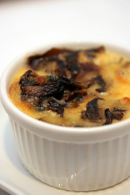 Strata Umbria: Savoury bread pudding with spinach & mushroom