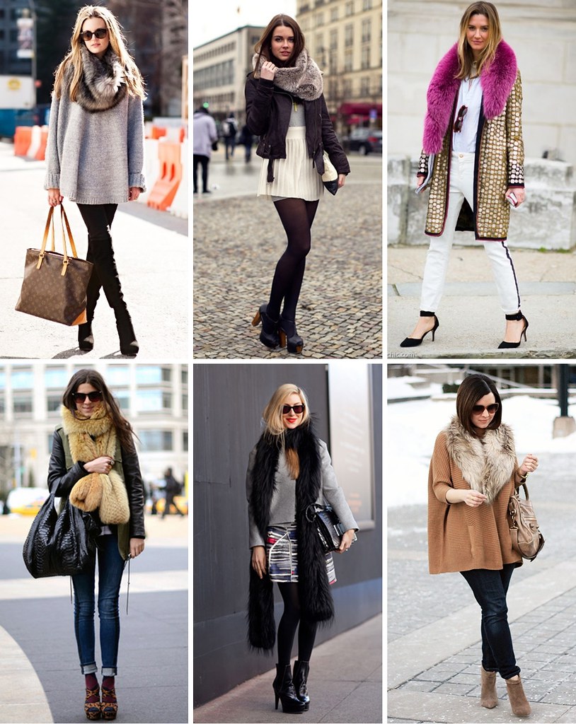 fur scarf collage