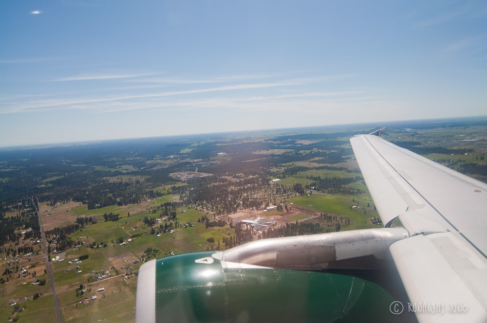 Leaving Spokane, WA - Aerial View