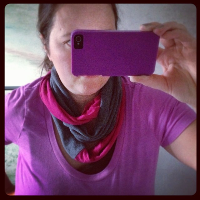 BOOM. Scarf. Quickest project ever and wow did I need a win today. #upcycle #scarf #tshirt #sewing #sew #hipster
