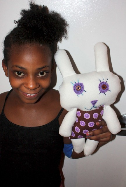 T and her finished bunny doll