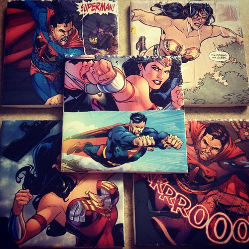 comic coasters by Heather Says