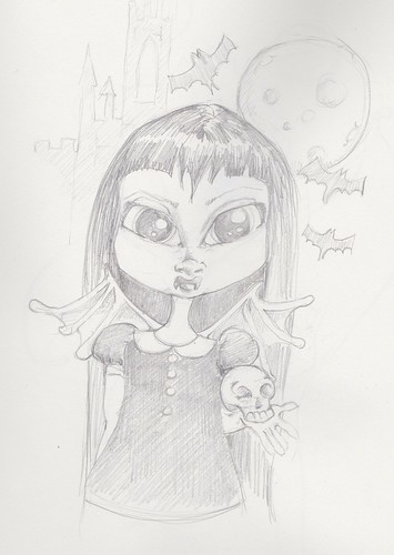 Drawings Vampire Girl by wickeddollz