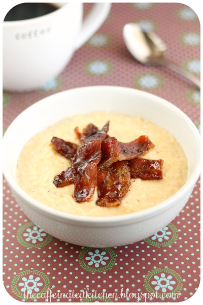 baked cheese grits (with muscovado-glazed bacon) [club:baked]