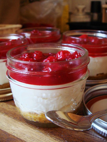 Cherry Cheesecake In A Jar