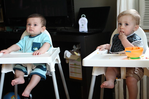 Leo and Martin in High Chairs