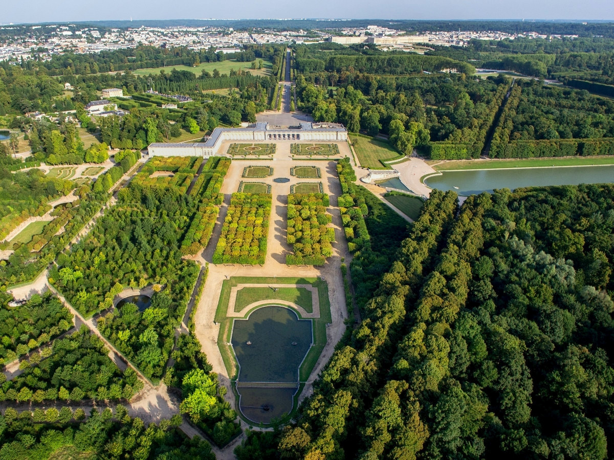 Aerial view of the Grand Trianon, Domain of Versailles