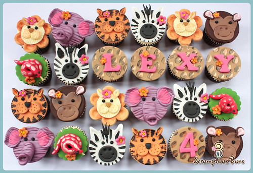 Zoo Mini Cupcakes by Scrumptious Buns (Samantha)
