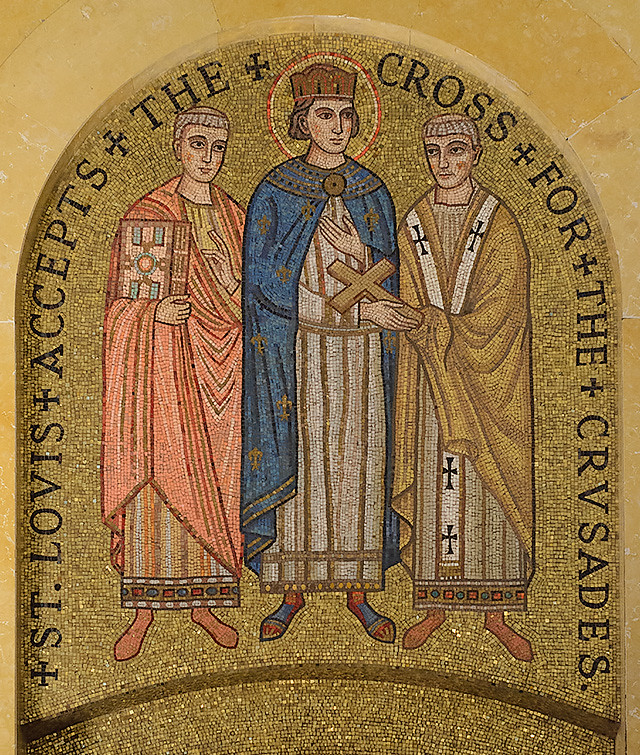 Cathedral Basilica of Saint Louis, in Saint Louis, Missouri, USA - mosaic 10 in Narthex - St. Louis Accepts the Cross for the Crusades