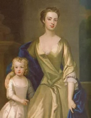 Lady Anne Churchill (1682-1715), daughter of the 1st Duke of Marlborough and 2nd spouse of Charles Spencer, 3rd Earl of Sunderland, and her daughter Diana.