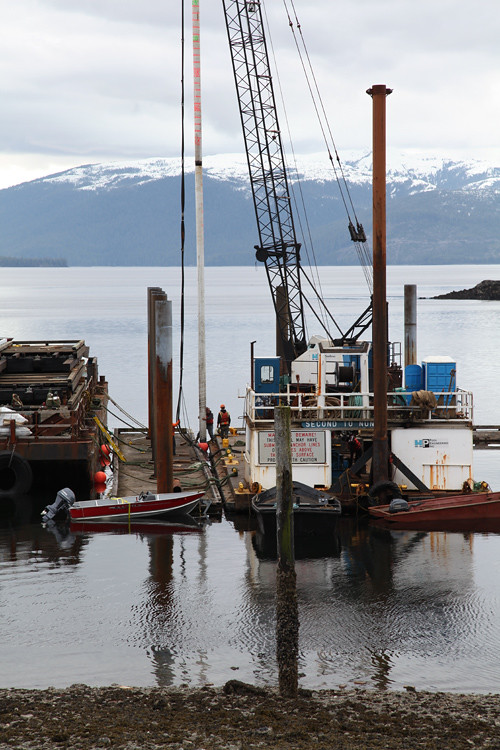 dock work in Kasaan Harbor, Kasaan, Alaska