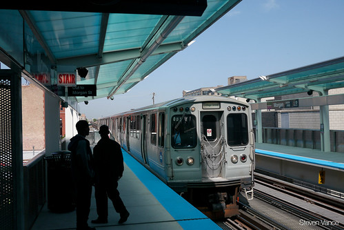 First day of CTA Morgan Station serving the Green and Pink Lines