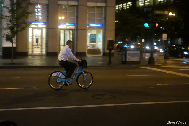 Riding Divvy in a suit
