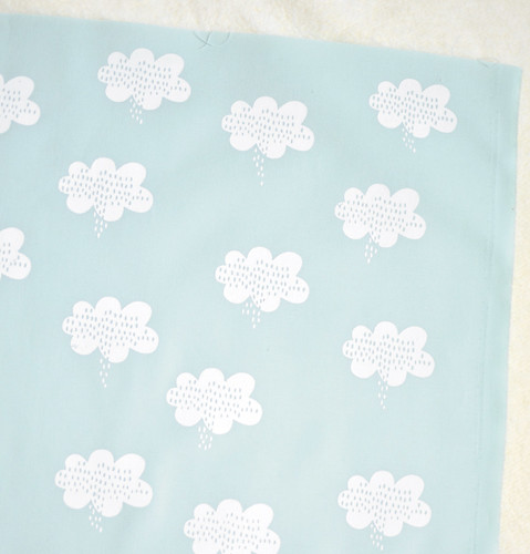 stormy weather in alabaster on soft blue quilting cotton