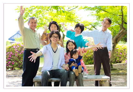 家族写真　子供写真　三重県桑名市　九華公園　屋外出張撮影　