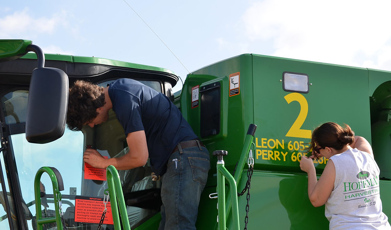Oak and I work on getting the numbers on and stickers off to be able to commence harvest