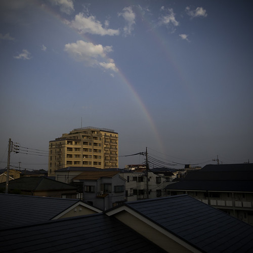 Double Rainbow with Pot of Apartment, Kasai, Tokyo, Japan