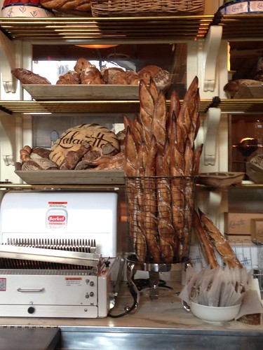 Lafayette's beautiful baguettes and large bread cutting machine