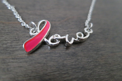 Avon Love Ribbon Breast Cancer Awareness Necklace