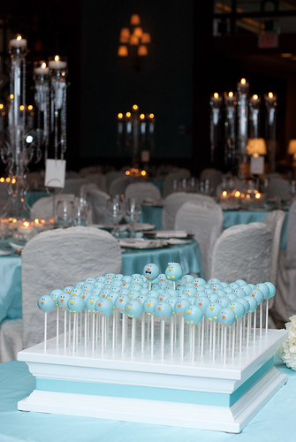 Their wedding reception was beautiful and inspired by Tiffany blue