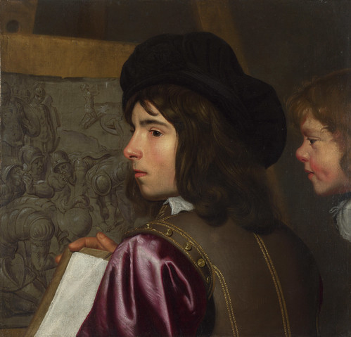 Attributed to Jacob van Ooost, the Elder - Two Boys Before an Easel [c.1645] by Gandalf's Gallery