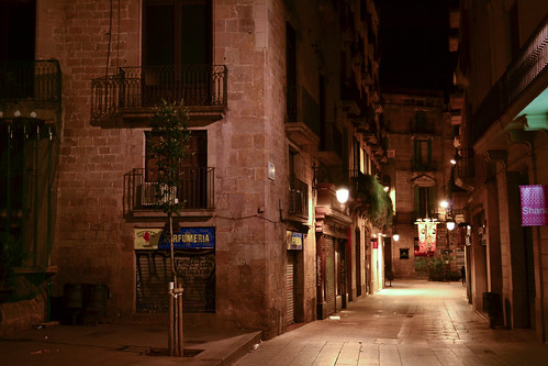 Barcelona street by night